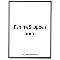 Sort aluramme, mat, smal, 28 x 35 cm, Type 672