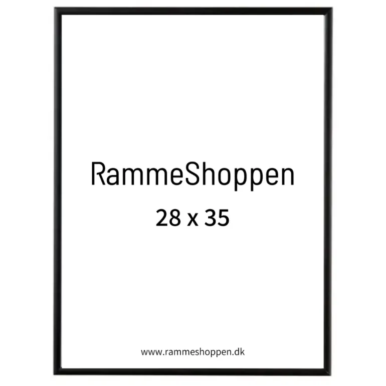 Sort aluramme, mat, smal, 28 x 35 cm, Type 672