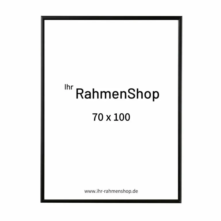 Sort aluramme, mat, smal, 70 x 100 cm, Type 672