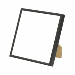 Sort aluramme, refleksfri, mat, smal, 20 x 20 cm, Type 672