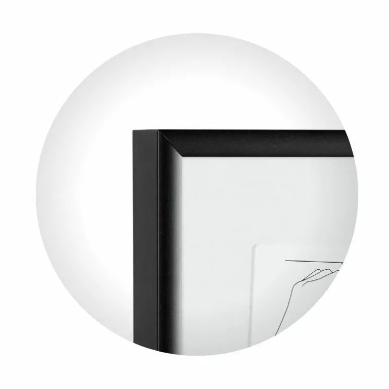 Sort aluramme, refleksfri, mat, smal, 60 x 60 cm, Type 672