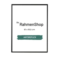 Sort aluramme, refleksfri, mat, smal, 61 x 91,5 cm, Type 672