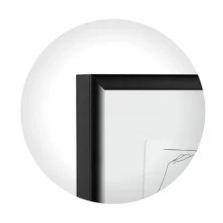 Sort aluramme, refleksfri, mat, smal, 40 x 80 cm, Type 672