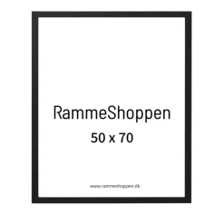 Sort ramme Fjord, glat silkemat - Dansk håndværk