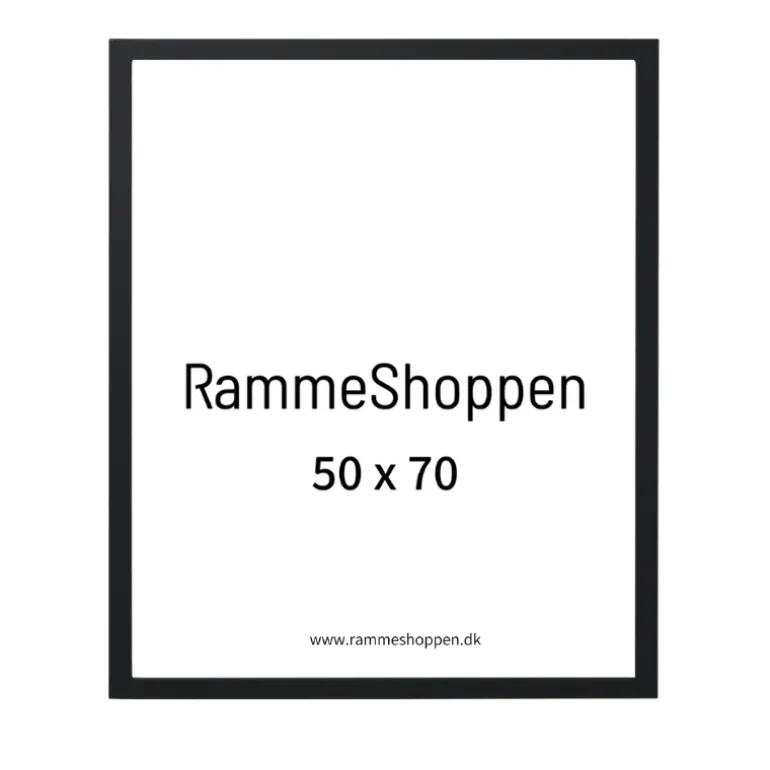 Sort ramme Fjord, glat silkemat - Dansk håndværk