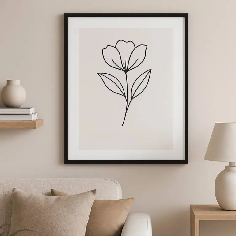 Sort ramme Fjord, glat silkemat - Dansk håndværk