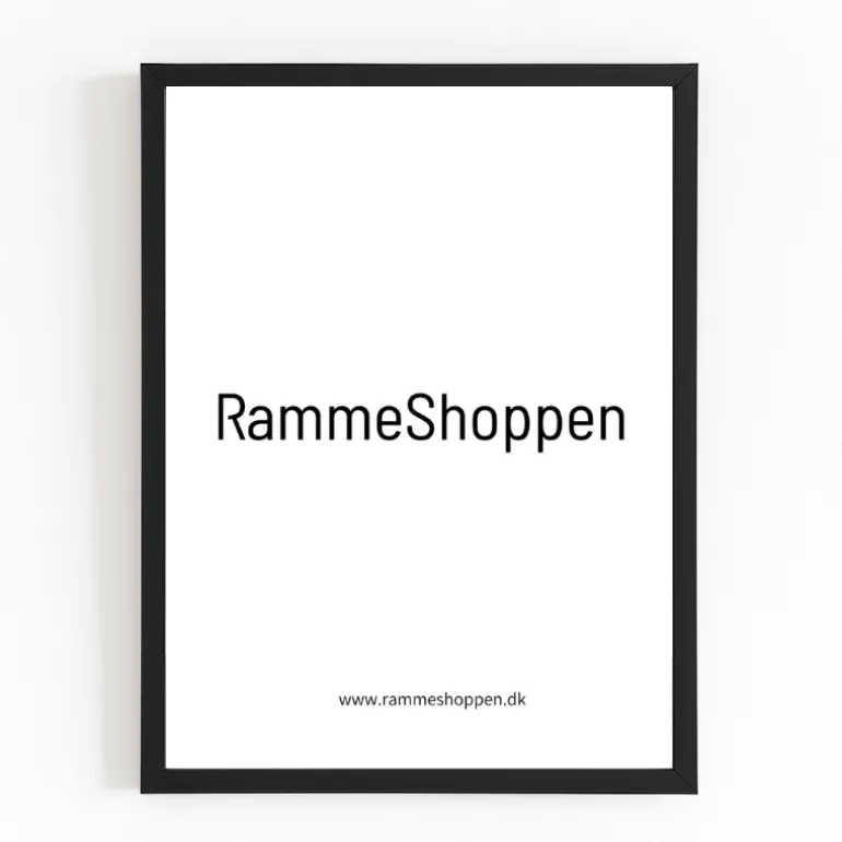 Sort ramme Fjord, glat silkemat - Dansk håndværk