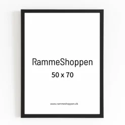 Sort ramme Fjord, smal, glat silkemat – Dansk håndværk