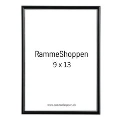Sort ramme med sølvkant, Polywood, Type 7303