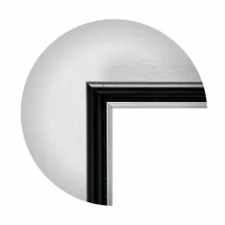 Sort ramme med sølvkant, Polywood, Type 7303