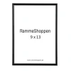 Sort ramme med sølvkant, polywood, 9 x 13 cm, Type 7303