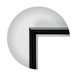 Sort ramme med sølvkant, polywood, 20 x 20 cm, Type 7303