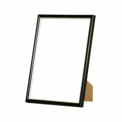 Sort ramme med sølvkant, polywood, 21 x 30 cm, A4, Type 7303