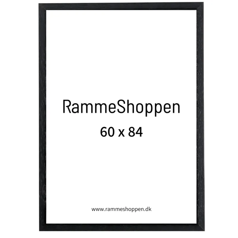 Sort træramme, 60 x 84 cm, A1, Type 841