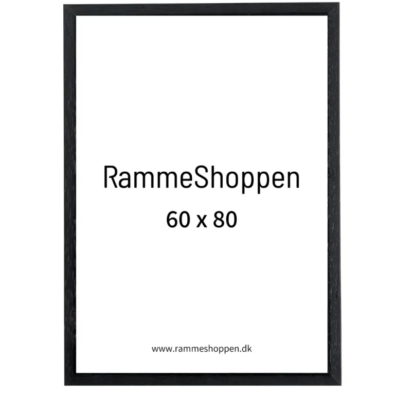 Sort træramme, 60 x 80 cm, Type 841