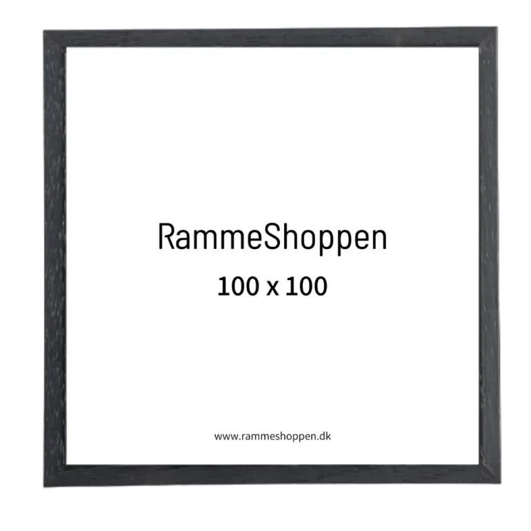 Sort træramme, 100 x 100 cm, Type 841