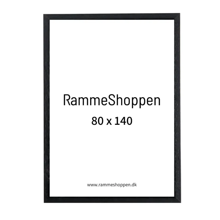 Sort træramme, 80 x 140 cm, Type 841
