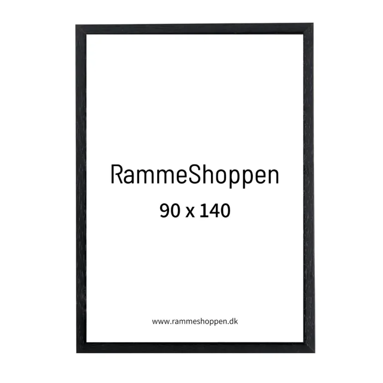 Sort træramme, 90 x 140 cm, Type 841