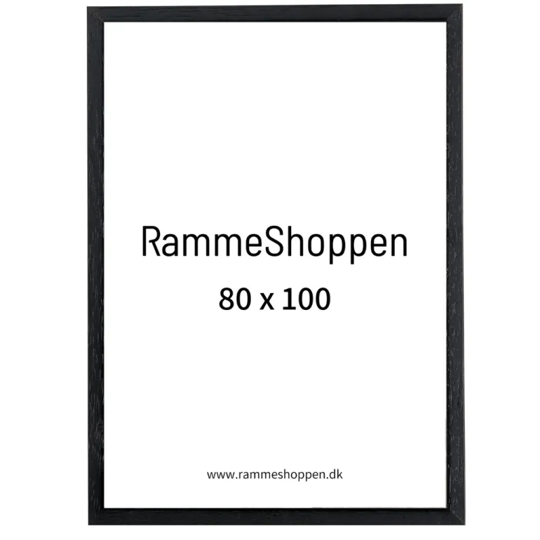 Sort træramme, 80 x 100 cm, Type 841