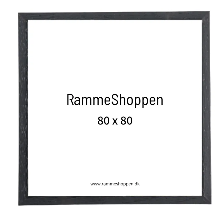 Sort træramme, 80 x 80 cm, Type 841