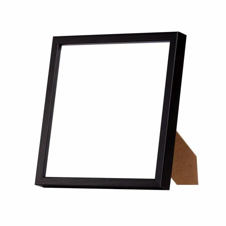 Sort træramme, refleksfri, smal, 20 x 20 cm, Type 840