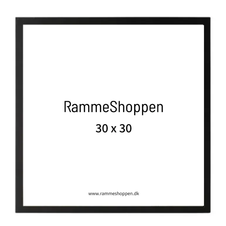Sort træramme, smal, 30 x 30 cm, Type 840
