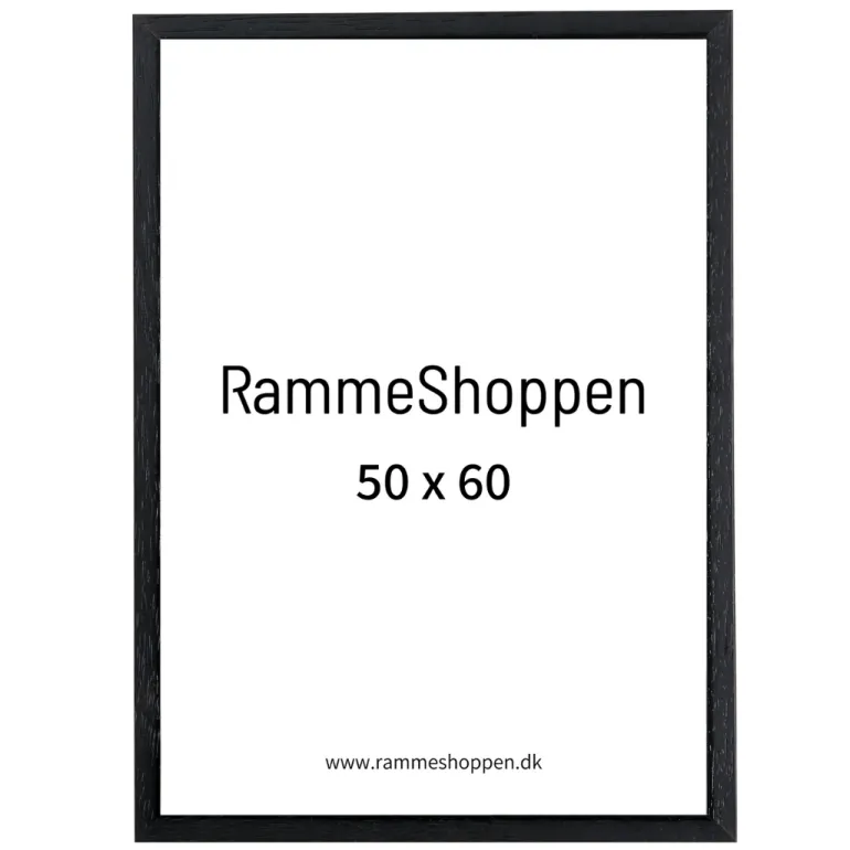 Sort træramme, smal, 50 x 60 cm, Type 840