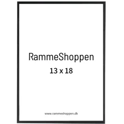 Sort træramme, smal, 13 x 18 cm, Type 840