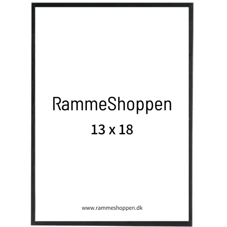 Sort træramme, smal, 13 x 18 cm, Type 840
