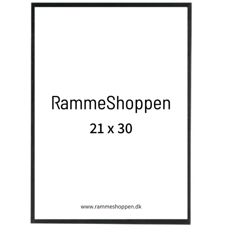 Sort træramme, smal, 21 x 30 cm, A4, Type 840