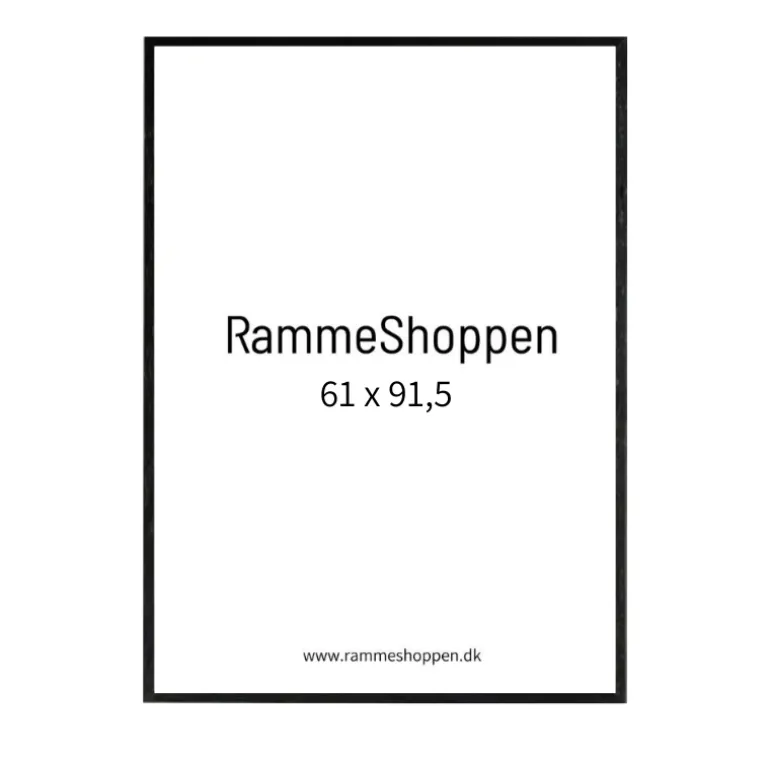 Sort træramme, smal, 61 x 91,5 cm, Type 840