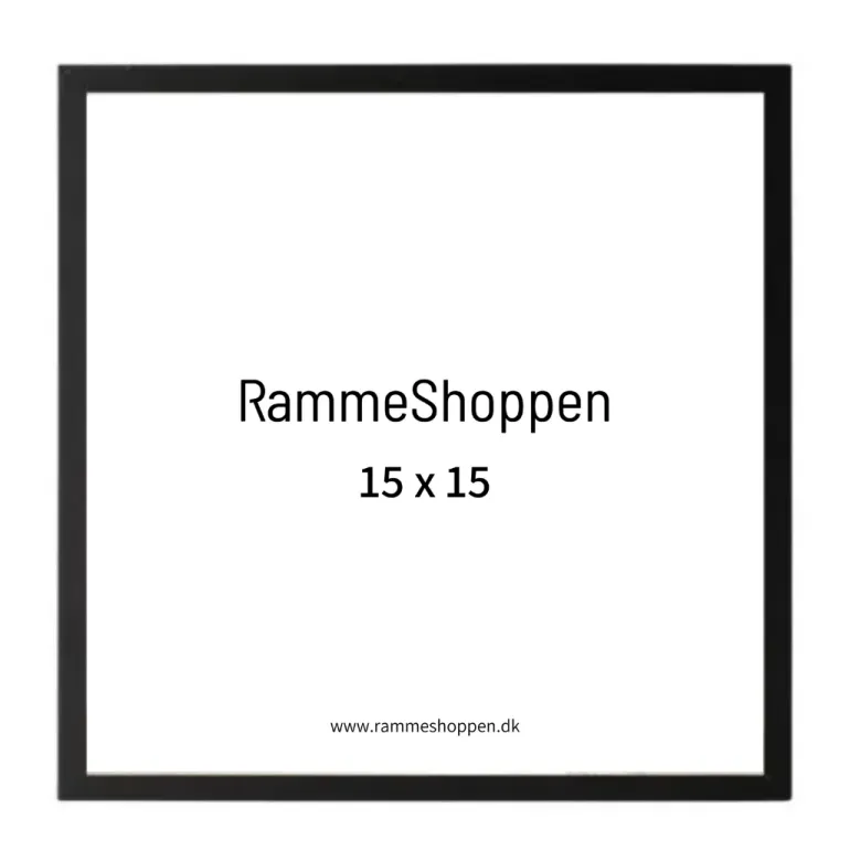 Sort træramme, smal, 15 x 15 cm, Type 840