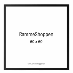 Sort træramme, smal, 60 x 60 cm, Type 840