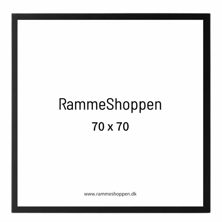 Sort træramme, smal, 70 x 70 cm, Type 840