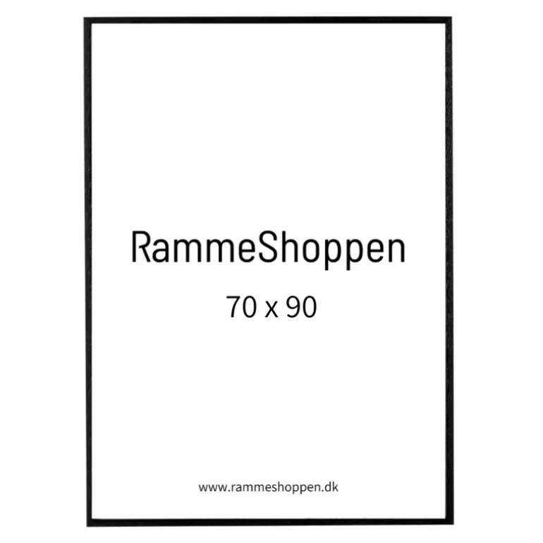 Sort træramme, smal, 70 x 90 cm, Type 840