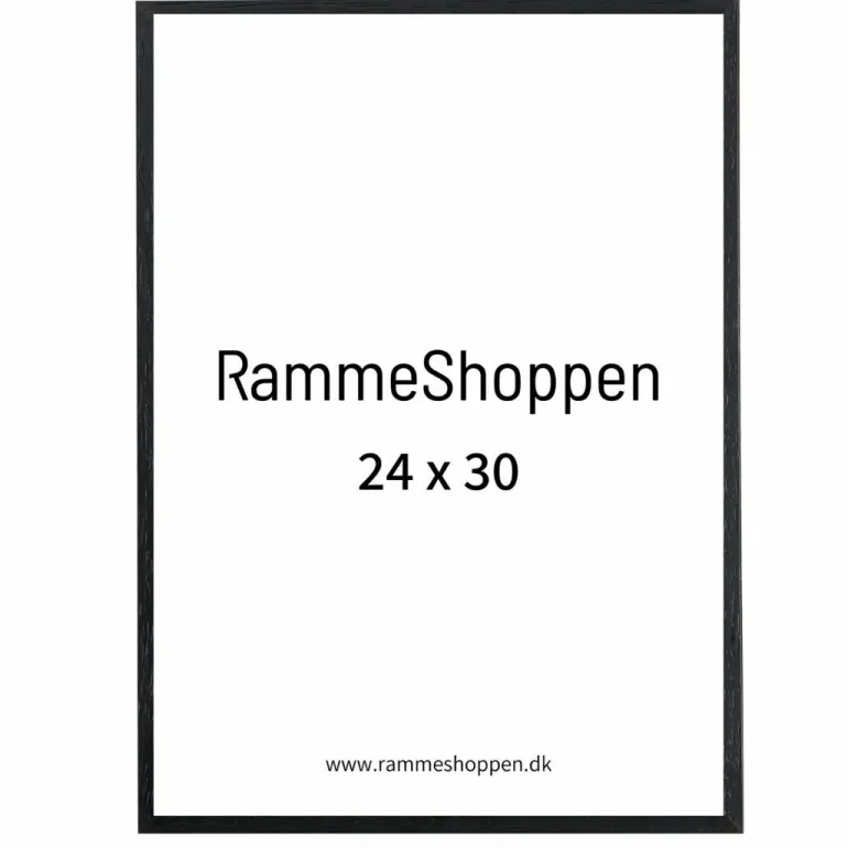 Sort træramme, smal, 24 x 30 cm, Type 840