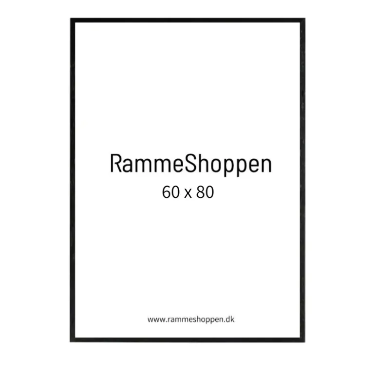 Sort træramme, smal, 60 x 80 cm, Type 840