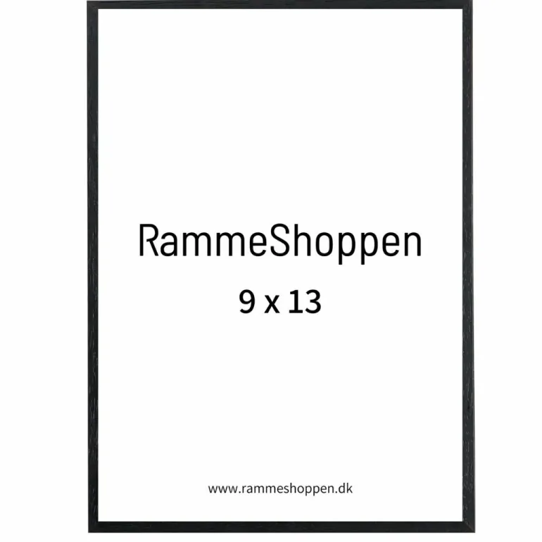 Sort træramme, smal, 9 x 13 cm - Type 840