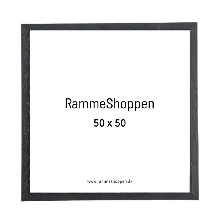 Sort træramme, smal, 50 x 50 cm, Type 840