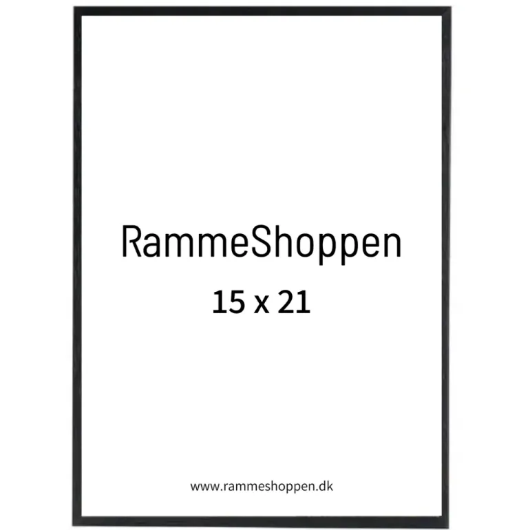 Sort træramme, smal, 15 x 21 cm, A5, Type 840