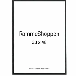 Sort træramme, smal, 33 x 48 cm (A3+) - Type 840