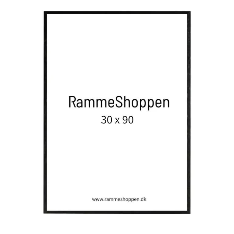 Sort træramme, smal, 30 x 90 cm, Type 840