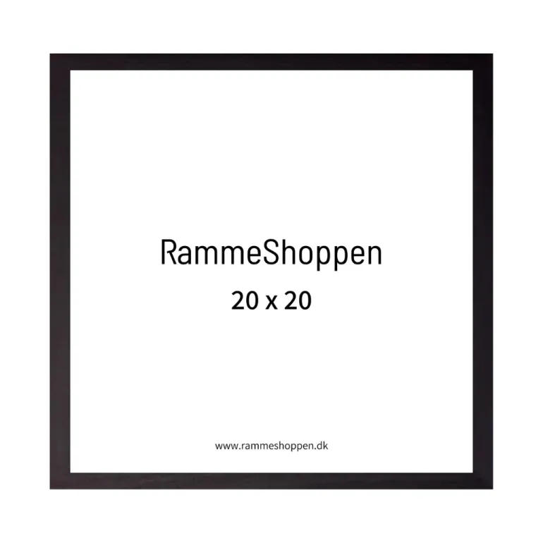 Sort træramme, smal, 20 x 20 cm, Type 840