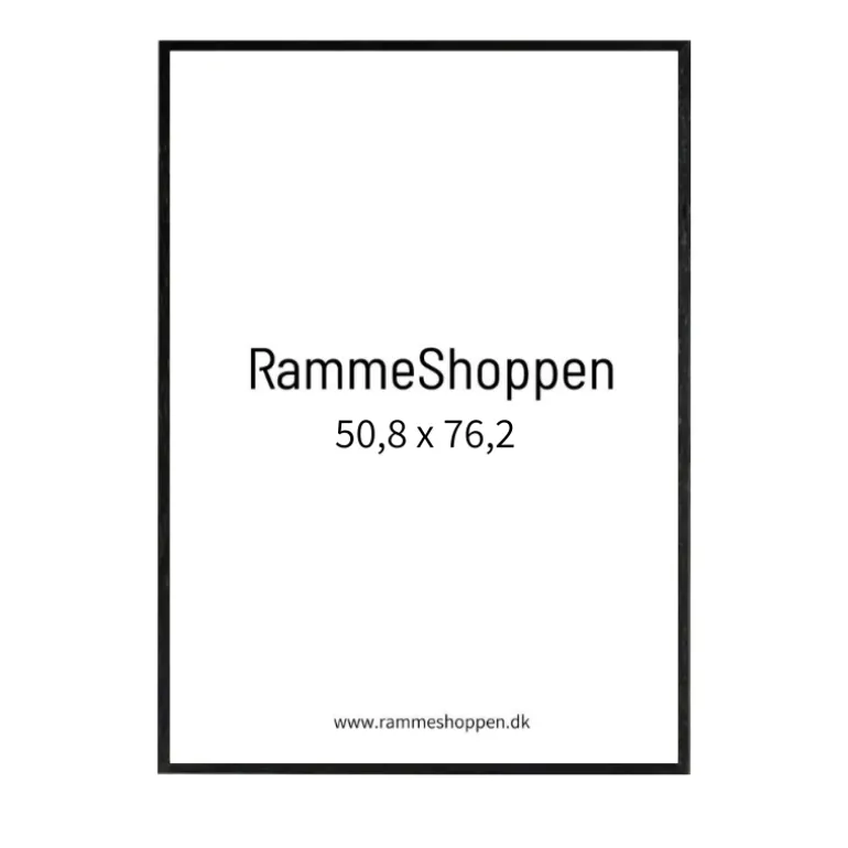 Sort træramme, smal, 50 x 75 cm til 50,8 x 76,2 cm indhold, Type 840