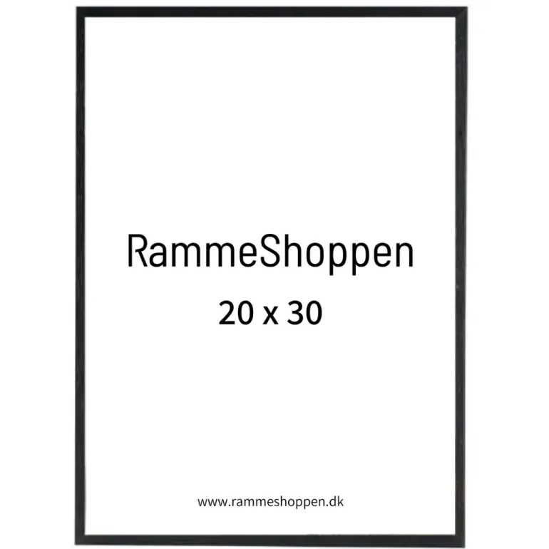 Sort træramme, smal, 20 x 30 cm, Type 840