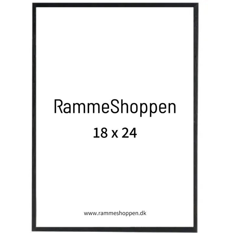 Sort træramme, smal, 18 x 24 cm, Type 840